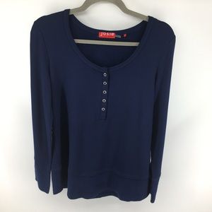 Josie Natori Navy Blue Top